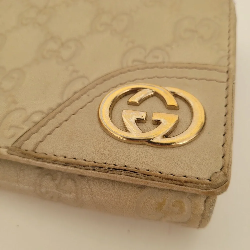 Gucci Guccissima Long Wallet Beige Leather GG Monogram Continental Flap 181593 - Picture 16 of 16